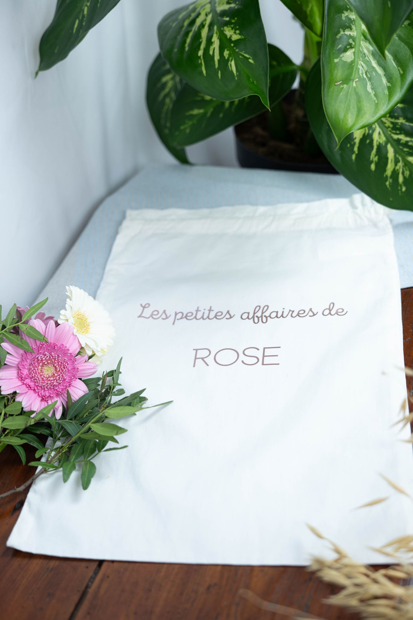 Pochon personnalisé "Les petites affaires de ...", un indispensable plein de douceur