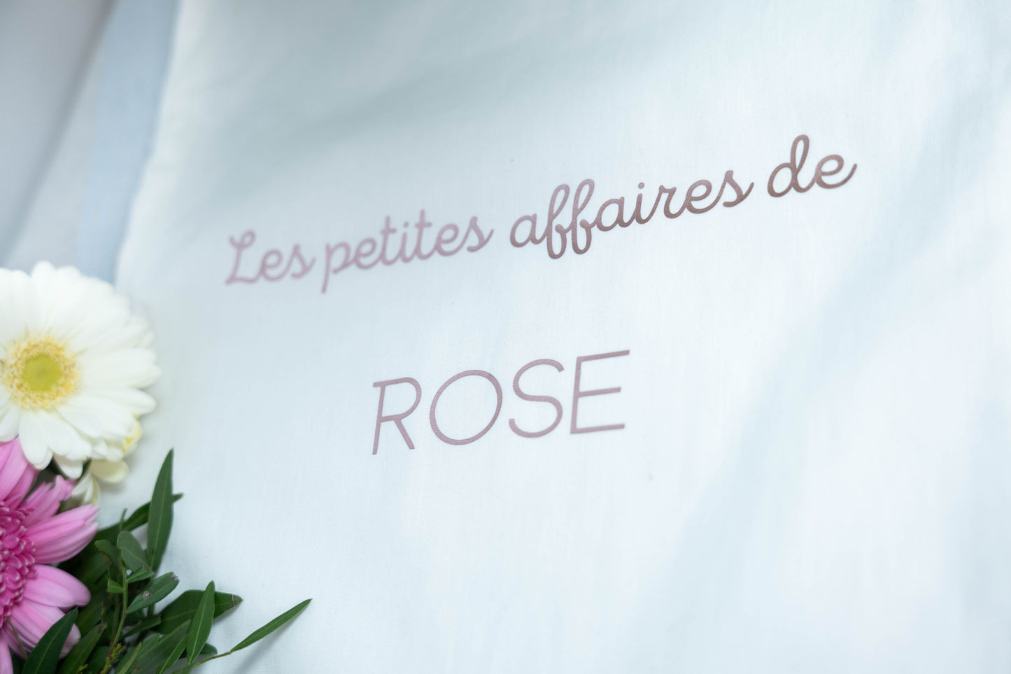 Pochon personnalisé "Les petites affaires de ...", un indispensable plein de douceur
