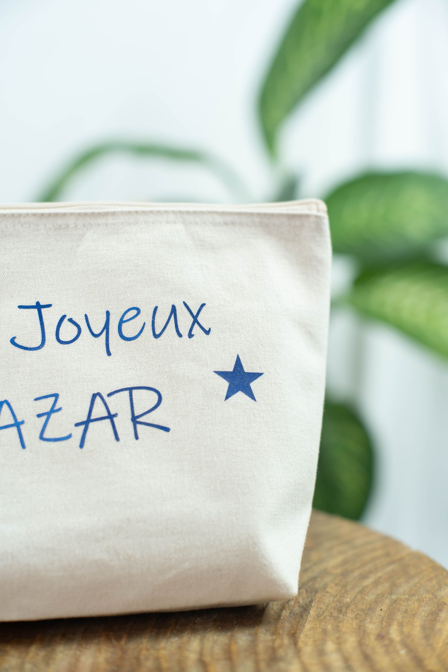 Pochette personnalisée "Mon Joyeux Bazar" en coton biologique