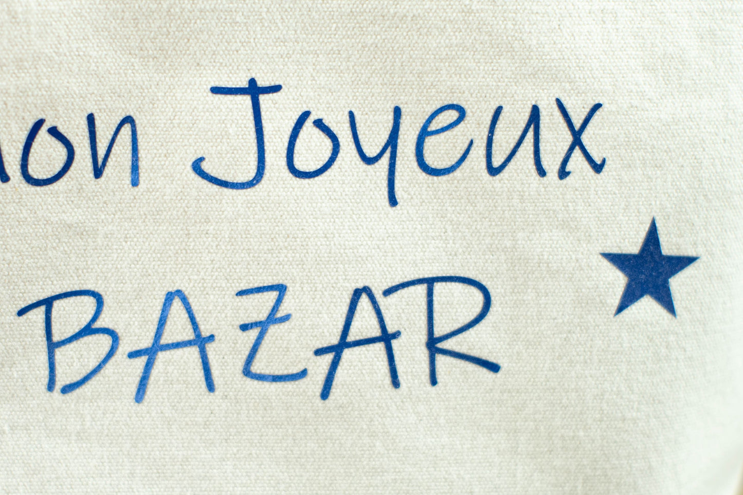 Pochette personnalisée "Mon Joyeux Bazar" en coton biologique