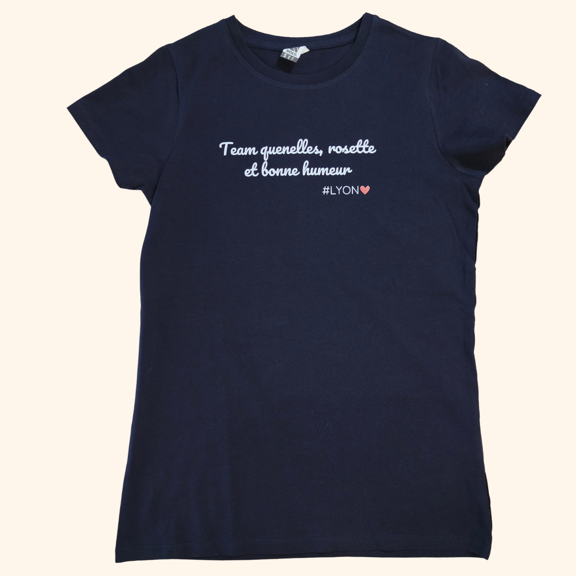 Tee-shirt femme team quenelles rosette Lyon coton