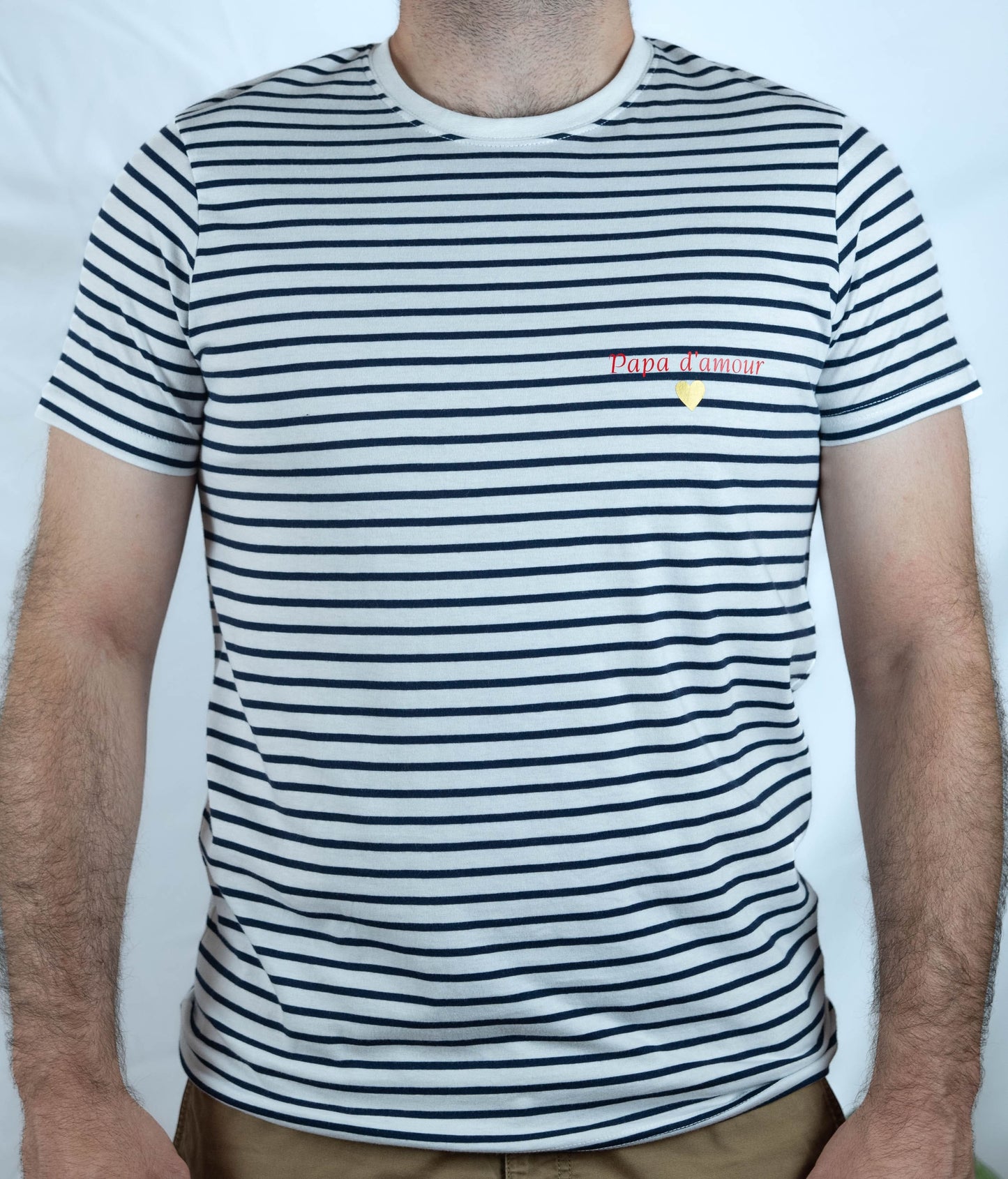 Tee-shirt personnalisé marinière homme 100% coton