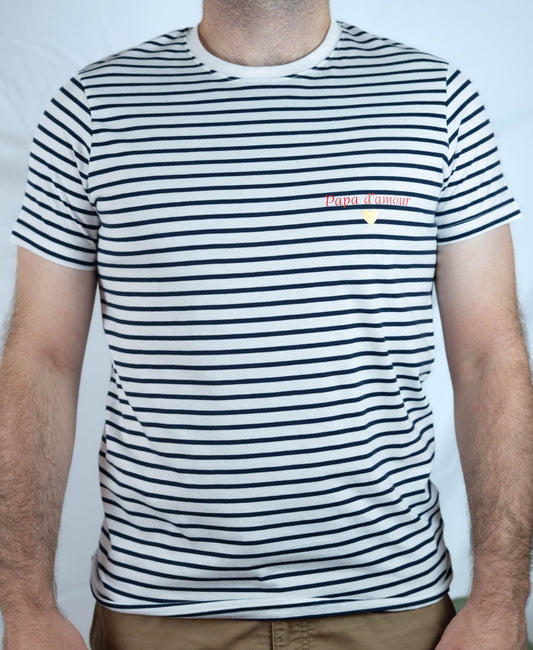 Tee-shirt personnalisé marinière homme 100% coton