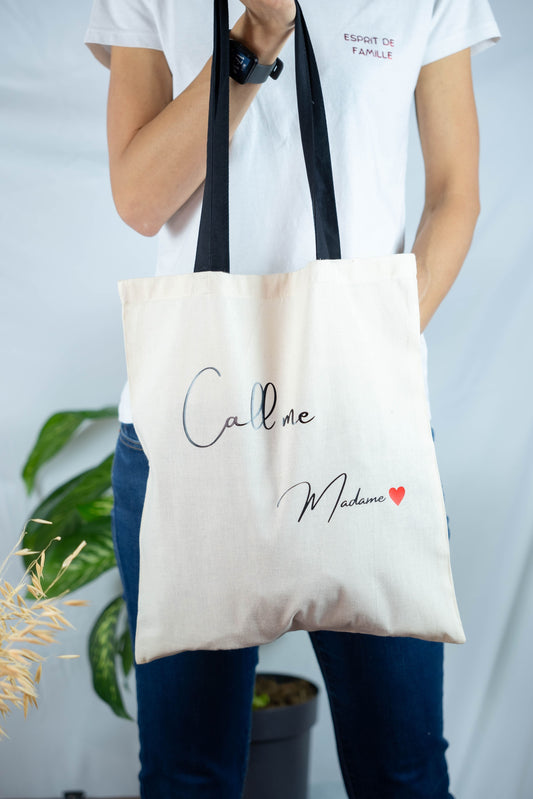 Totebag personnalisé "Call Me Madame"