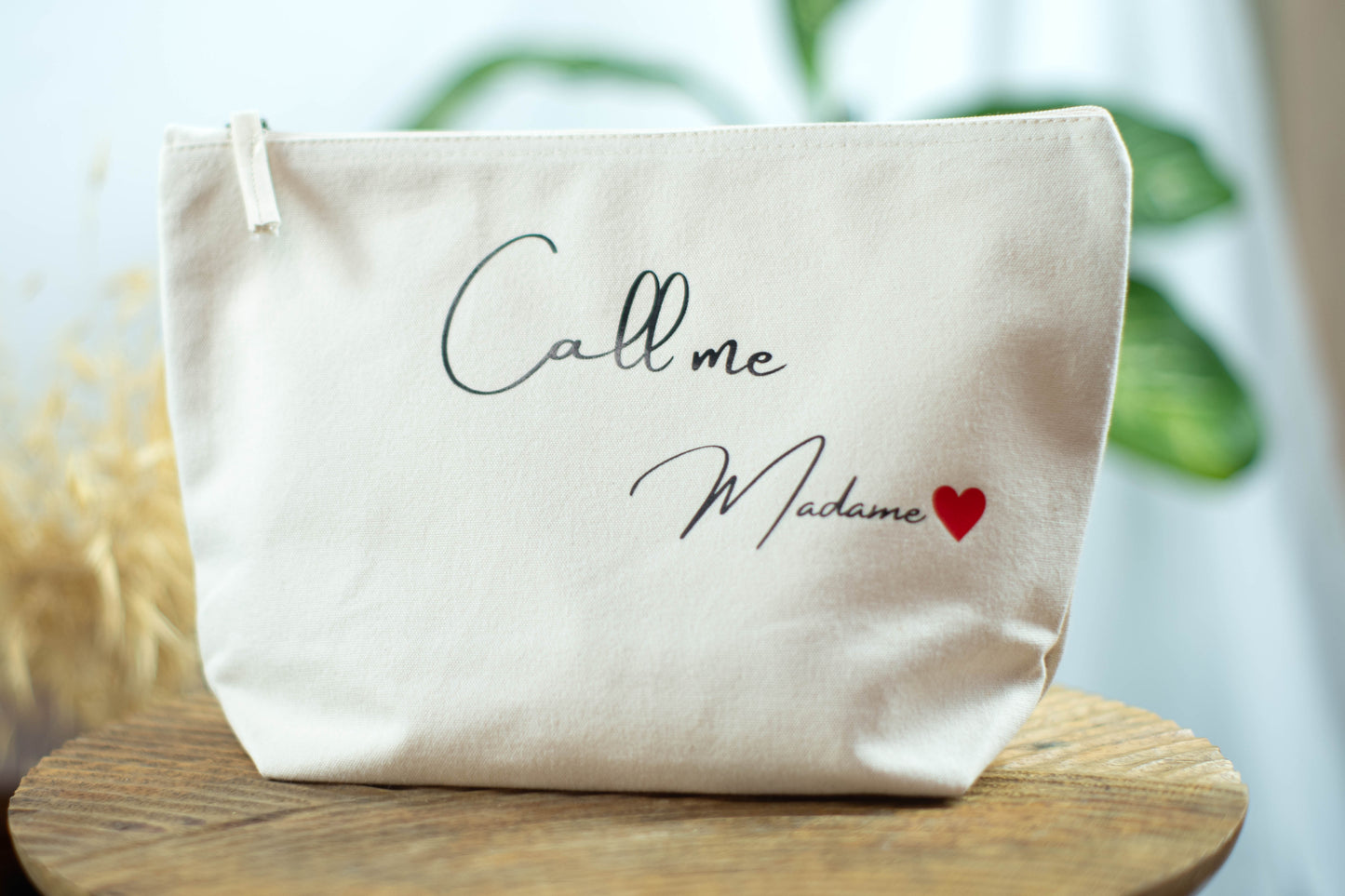 Pochette personnalisée "Call Me Madame" en coton biologique