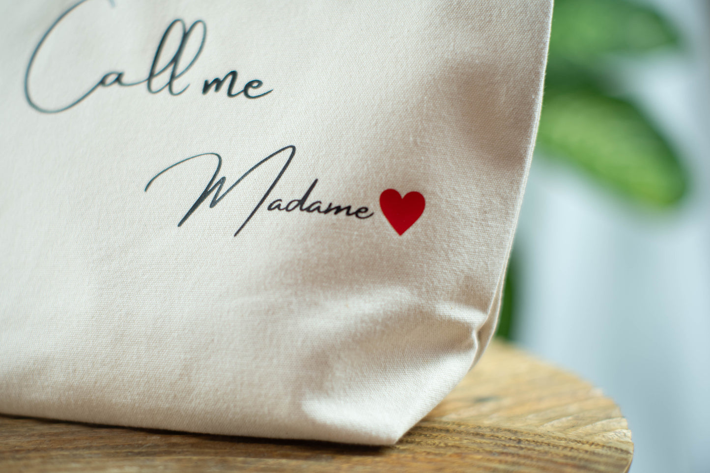 Duo Pochette zippée et Totebag personnalisés "Call Me Madame"