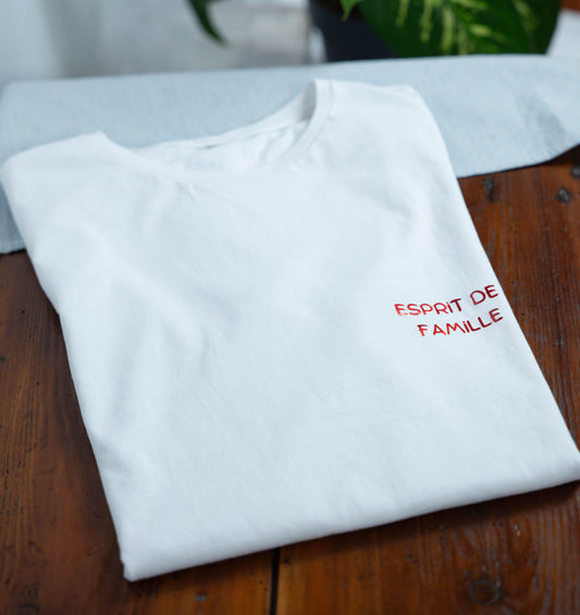 Tee-shirt personnalisé femme col rond "Esprit de Famille" 100% coton