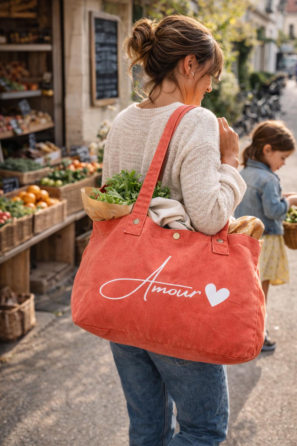 Sac Cabas Coton Femme - Message Amour